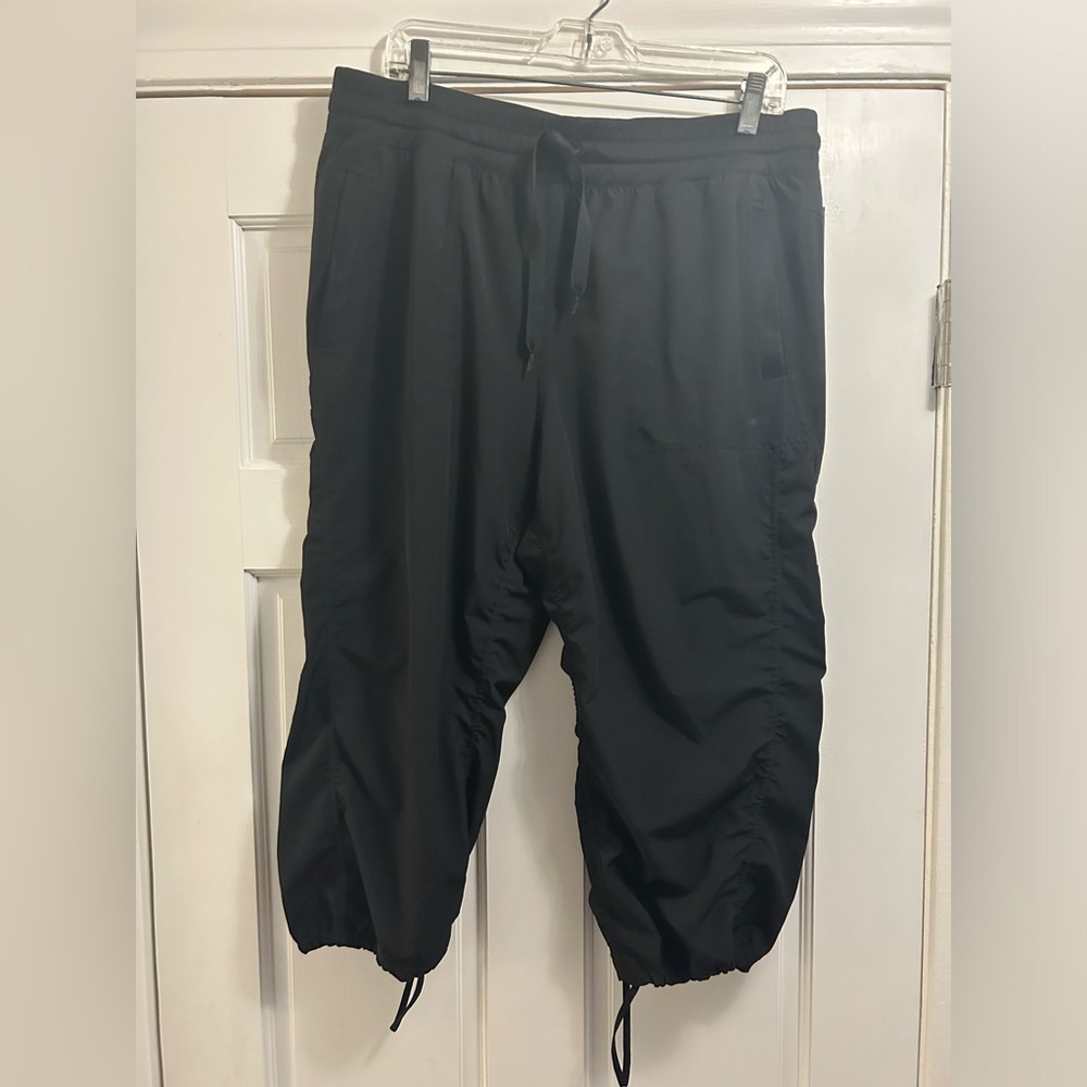 RBX cropped athletic pants, black, drawstring waist, size XL